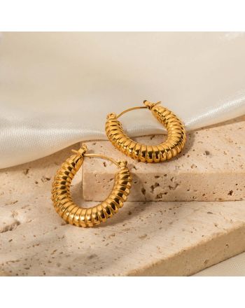 Minimalist 18K Gold Plated Hoop Earrings | JDEW018