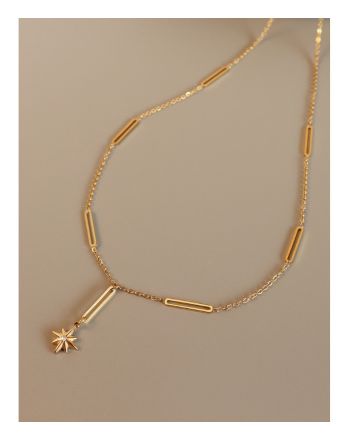 18K Gold Star Pendant Chain Necklace | P1000