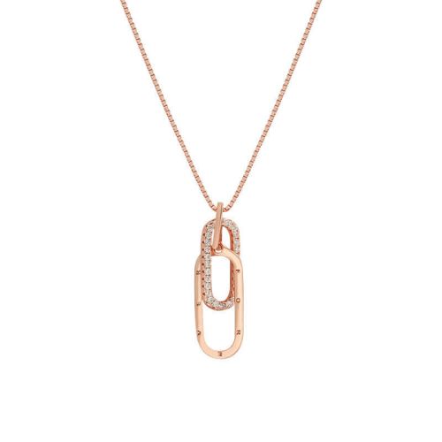 Rose Gold Connection Buckle Friendship Necklace | YS002