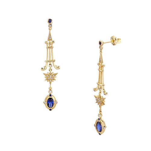 Baroque Sapphire Star Drop Earring Libra Birthstone | TB1218